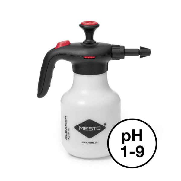 Mesto Pressure Sprayer 1.5L tlačna prskalica za kisele otopine savršen je pomoćnik za profesionalne korisnike. Nudi niz funkcionalnosti, poput posebno obložene opruge u glavi pumpe i zaštitne kapice pumpe za poboljšanje kemijske otpornosti.