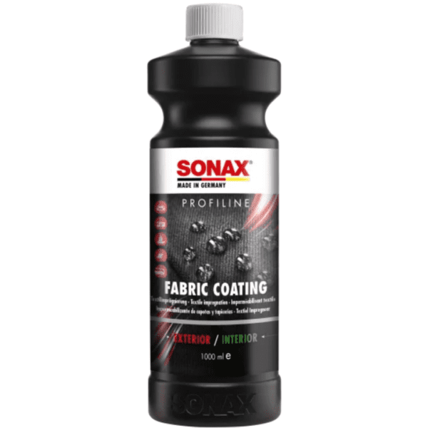 Sonax Profiline Fabric Coating 1L sredstvo za impregnaciju tkanina je tekućina u crnoj plastičnoj boci zapremnine 1 L i služi za impregnaciju svih površina prekrivenih tkaninom.