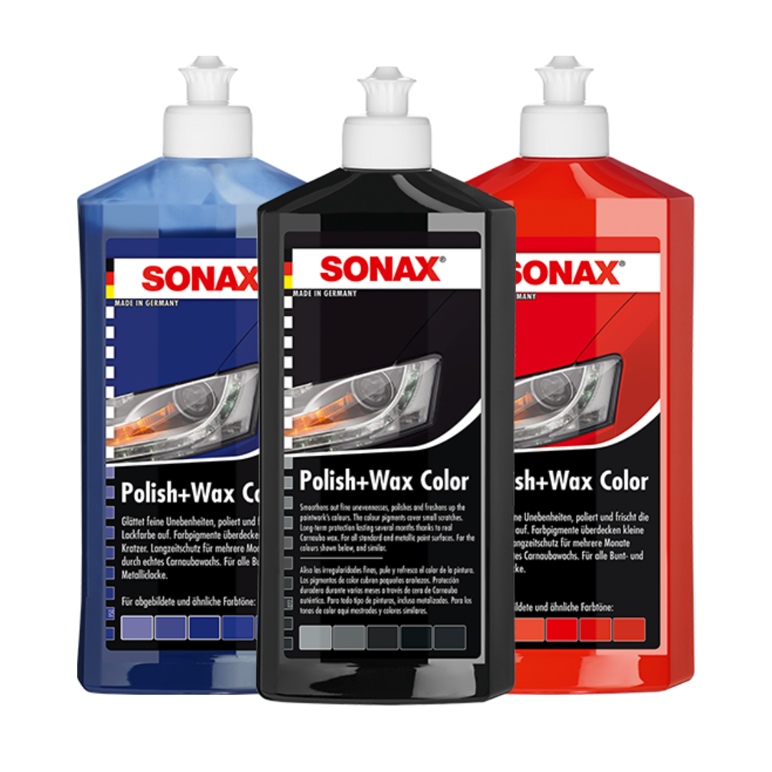 Sonax Polish+Wax Color 250ml pasta za poliranje je srednje-fina pasta za poliranje s pigmentima u boji i voskom. Istodobno polira, zaglađuje i zaštićuje sve obične i metalik boje.
