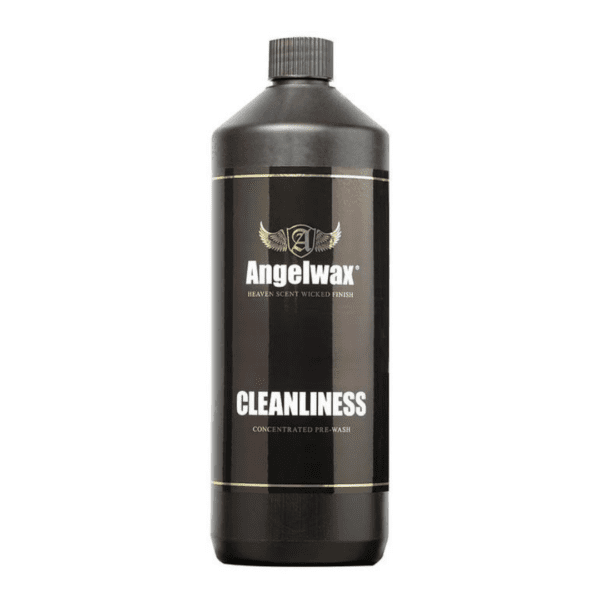 Angelwax Cleanliness 1L sredstvo za predpranje je tekućina zlatne boje koja dolazi u plastičnoj prozirnoj boci i služi za pranje eksterijera vozila.