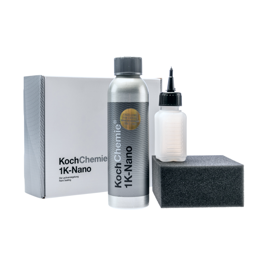 Koch Chemie 1K-Nano 250ml sealant zaštitni premaz je set proizvoda u kartonskoj kutiji za zaštitu laka vozila.