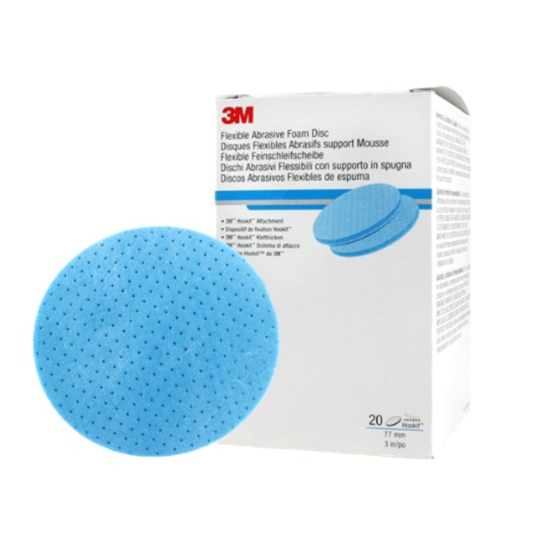 3M Flexible Foam Abrasive Disc 77mm brusni disk je proizvod od abrazivne spužve u plavoj boji i služi kao spužva za brušenje.