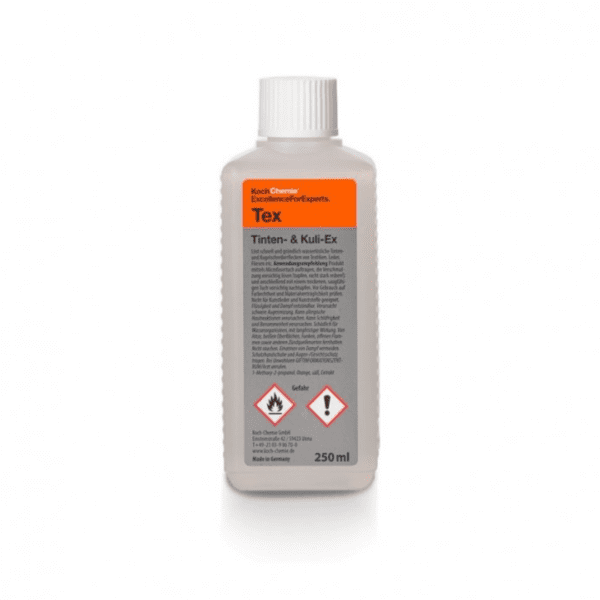 Koch Chemie Tinten- & Kuli-Ex 250ml odstranjivač tinte brzo i temeljito otapa tragove tinte i kemijske olovke s tekstila.