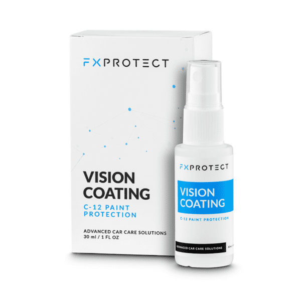 FX Protect Vision Coating C-12 premaz tekućina je u prozirnoj maloj boci sa sprej nastavkom.