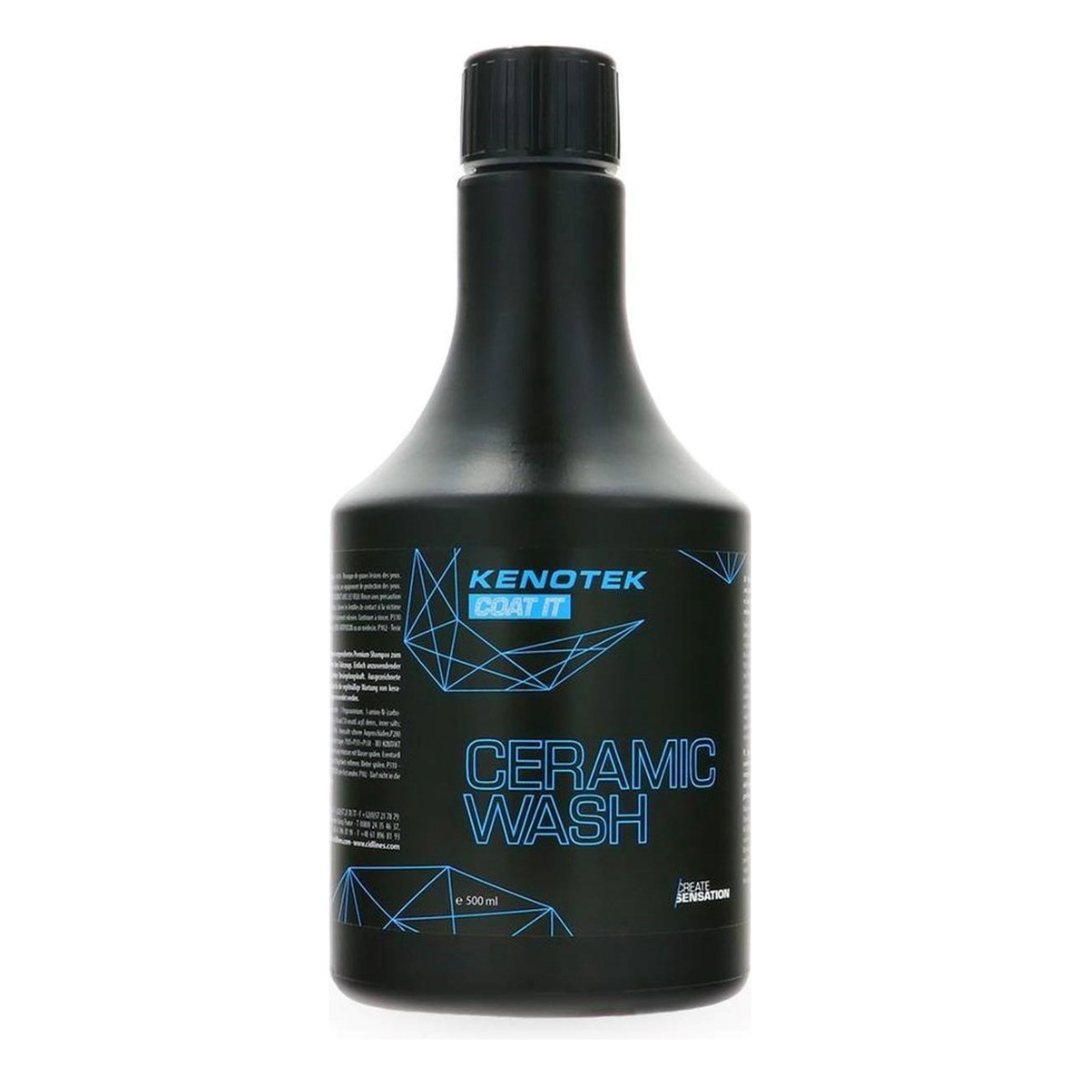 Kenotek Ceramic Wash 500ml šampon je tekućina u crnoj plastičnoj boci sa crnim čepom i služi za pranje eksterijera vozila.