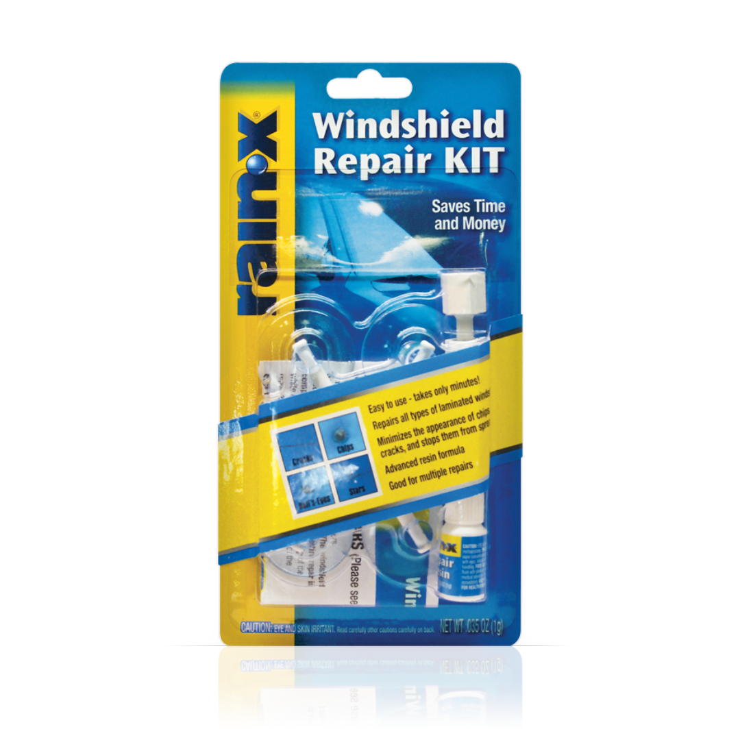Rain X Windshield Repair Kit set za popravak stakla pomaže poboljšati izgled i zaustaviti širenje strugotina i pukotina na vašem vjetrobranskom staklu. Uklanja zrak iz pukotine, ispunjava ju izdržljivom smolom i čini ju još jačom nego prije.