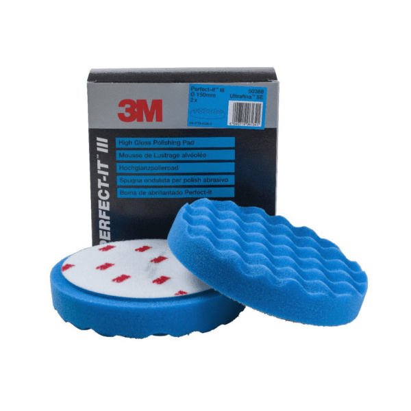 3M Perfect-It III Ultrafina SE 150mm plava spužva za poliranje je proizvod od abrazivne spužve plave boje koja služi za poliranje laka vozila.