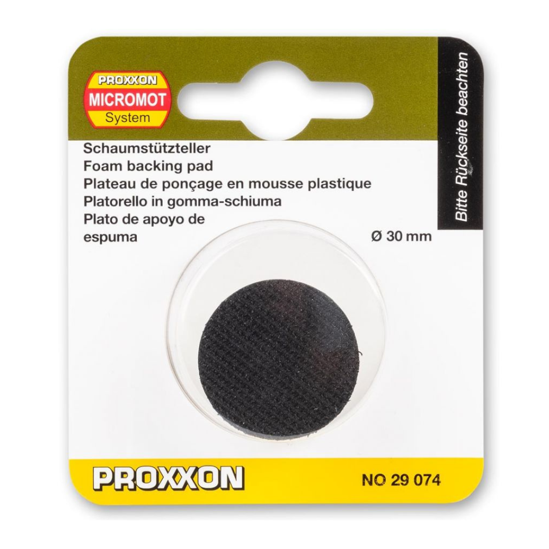 Proxxon Foam Backing Pad 30mm podloška je spužvasta podloga promjera 30 mm koja odgovara bilo kojoj od sljedećih Proxxon mašina za poliranje; WP/E, WP/A, EP/E i EP/A.