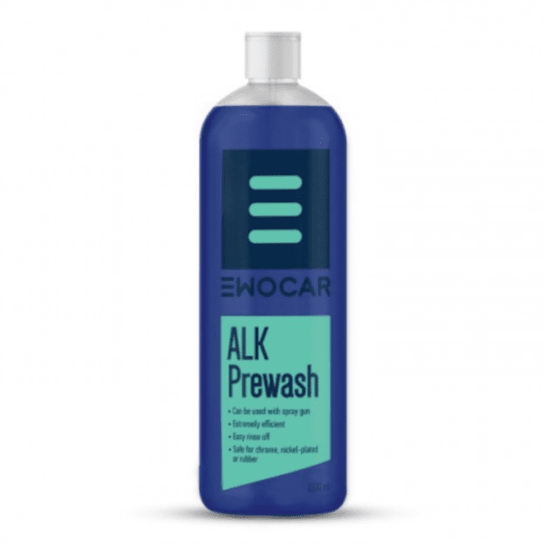 Ewocar ALK Prewash sredstvo za predpranje je tekućina plave boje u prozirnoj plastičnoj boci koja služi za pranje vanjskih površina vozila.