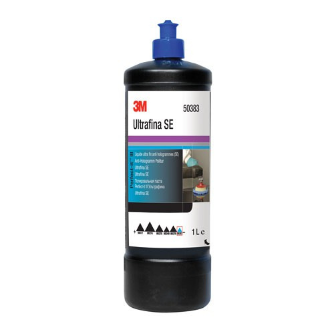3M Perfect-It Ultrafina SE 1L pasta za poliranje te tekućina koja dolazi u crnoj plastičnoj boci i služi za poliranje površine nakon predhodnih obrada.