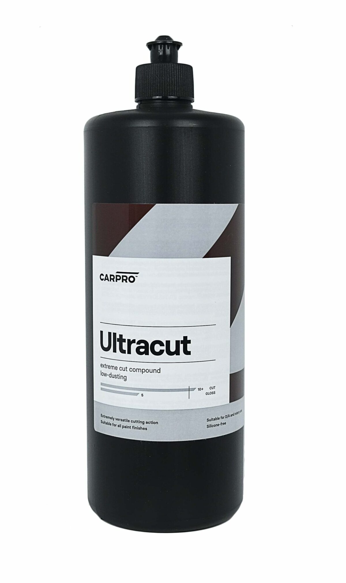 CarPro Ultracut pasta za poliranje je tekućina koja dolazi u bijeloj plastičnoj boci i služi za poliranje laka vozila s namjerom uklanjanja teških defekata.
