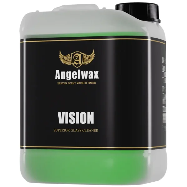 Angelwax Vision 500ml sredstvo za pranje stakla je tekućina zelene boje u prozirnoj bezbojnoj plastičnoj boci s crnim sprej nastavkom i služi za pranje stakla na vozilima.