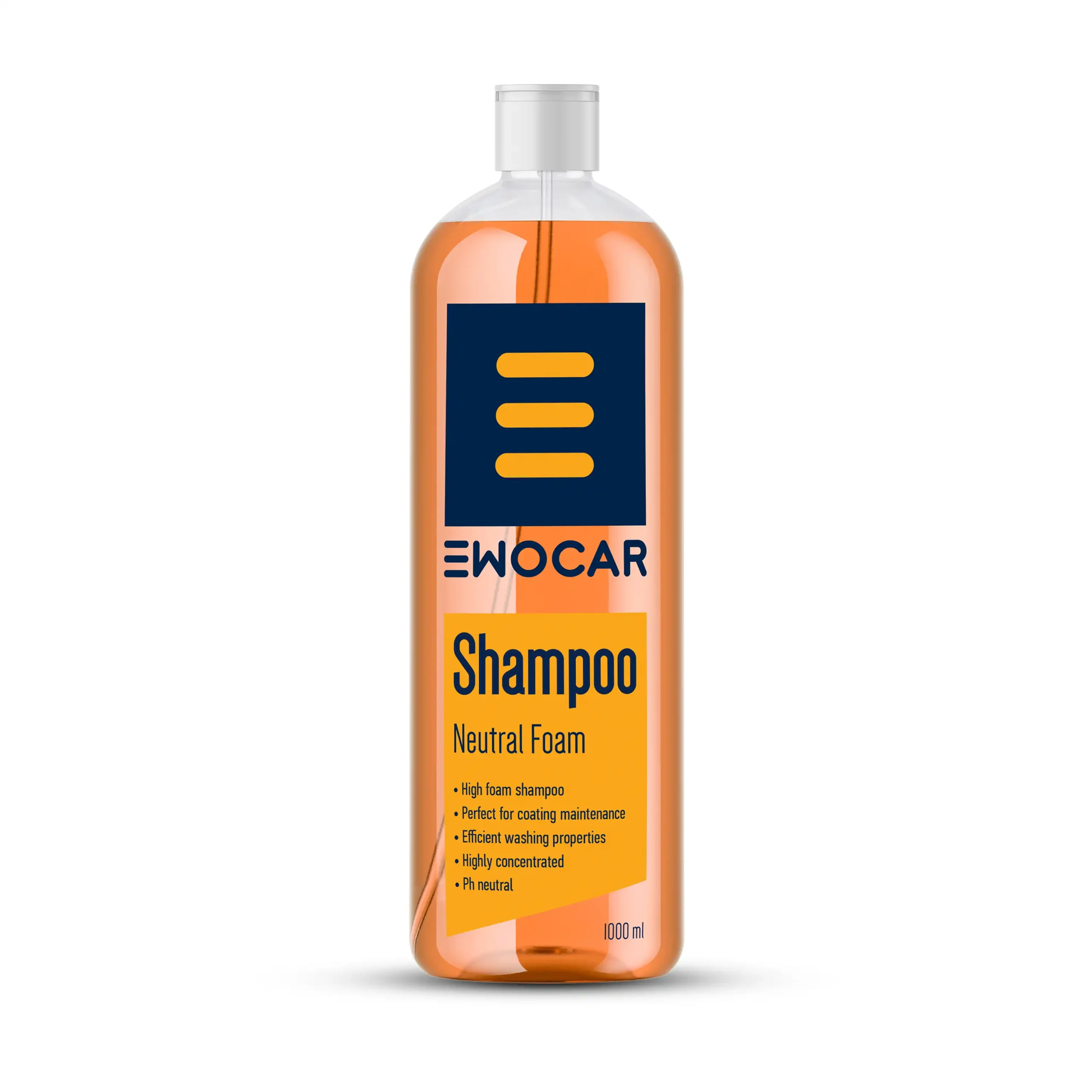 Ewocar Neutral Foam Shampoo šampon je gusta tekućina narančaste boje u prozirnoj plastičnoj boci.