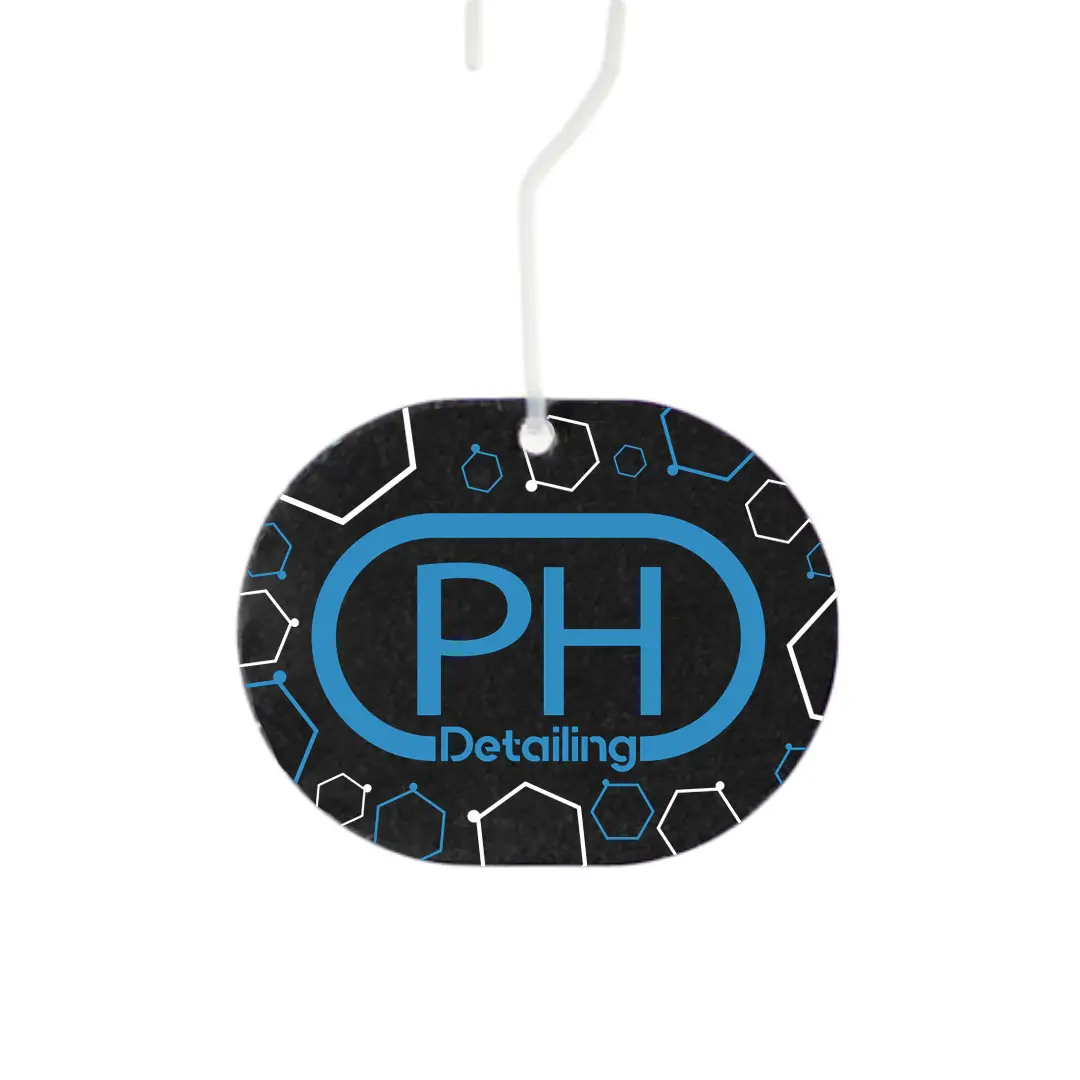 PHD Car Freshener miris za auto je mirisni osvježivač za vozilo s PH Detailing logotipom.