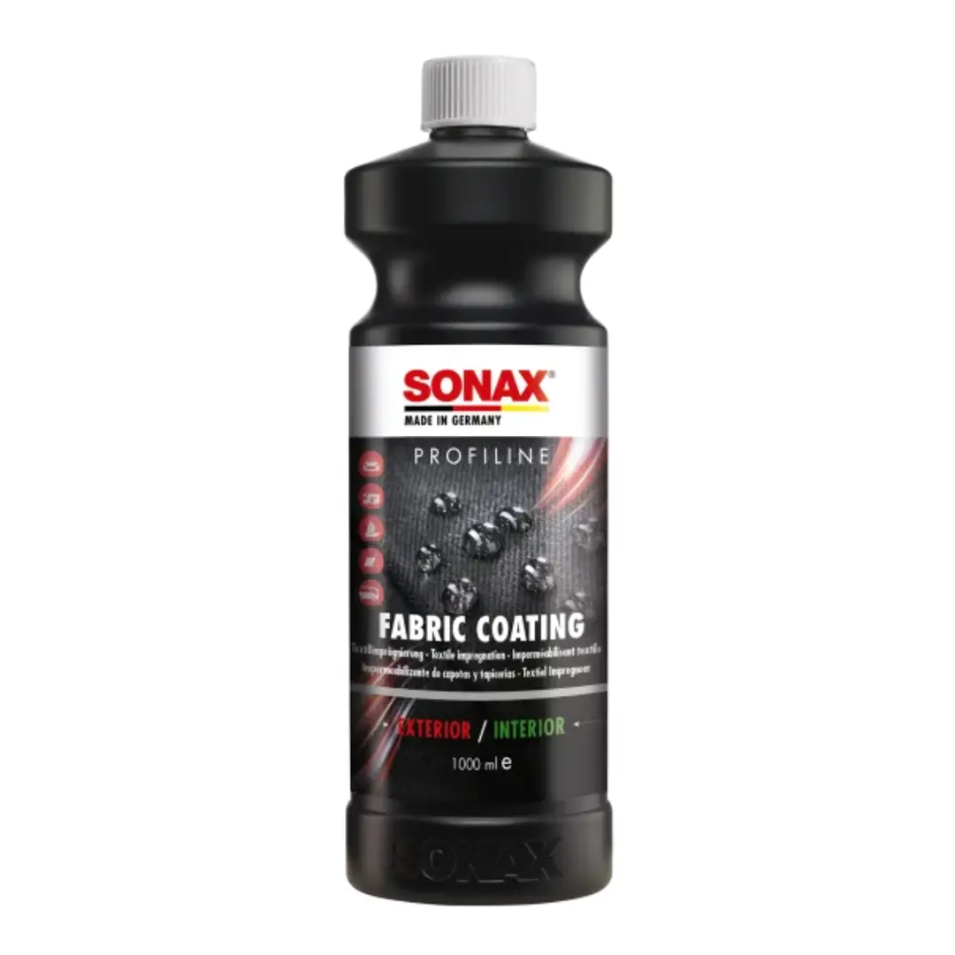 Sonax Profiline Fabric Coating 1L sredstvo za impregnaciju tkanina je tekućina u crnoj plastičnoj boci zapremnine 1 L i služi za impregnaciju svih površina prekrivenih tkaninom.