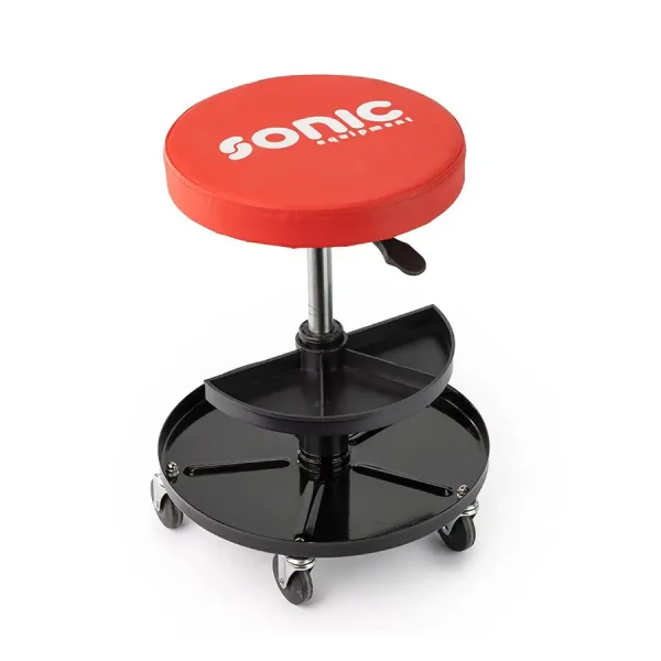 Sonic Tools Rolling Stool radna stolica na kotačima je udobna i robusna radna stolica koja donosi olakšanje tijekom radova na vozilima, bilo da se radi o poliranju, mehaničkim radovima ili lakirersko-limarskih zahvatima.