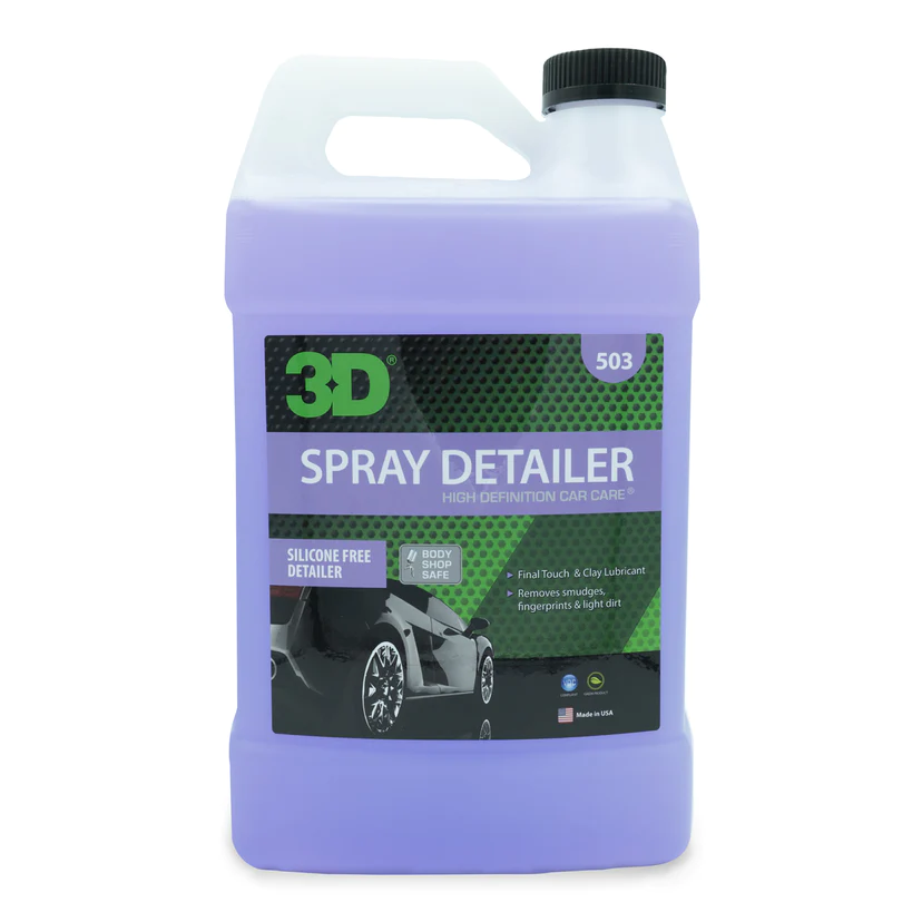 3D Spray Detailer 1 Gallon / 3.79L vosak u spreju bez silikona formuliran je bez upotrebe silikona ili bilo kojih drugih sastojaka koji bi mogli kontaminirati okolinu, a ipak radi izvrsno kao 3D Final Touch. Ako radite u lakirnici ili limarskoj radioni i tražite detailer sprej koji će ukloniti prašinu od brušenja, smjesu i mrlje od laka, a u isto vrijeme dati automobilu sjajan izgled, onda je ovo sprej za vas.