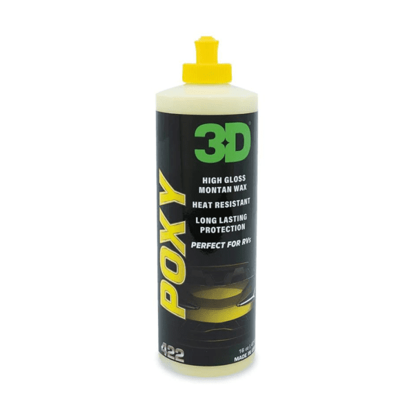 3D POXY 8 oz / 237ml hibridni dugotrajni vosak je namjenski proizvod za zaštitu laka koji će dodati duboki, mokri, visoki sjaj koji je gladak i sklizak na dodir kakav svi volimo. Budući da ne sadrži sredstva za čišćenje ili abrazivna sredstva, a time i ne može ukloniti nedostatke boje poput mrlja, ogrebotina, oksidacije i mrlja od vode, treba ga koristiti SAMO na lakovima koji su prethodno korigirani ili netaknuti. To uključuje potpuno nove automobile koji su tek izašli iz izložbenog salona ili odmah nakon što je lak na bilo kojem vozilu profesionalno očišćen i poliran.