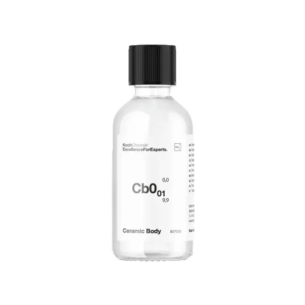 Koch Chemie Ceramic Body Cb0.01 30ml keramički premaz štiti lak od utjecaja iz okoliša kao što su oksidacija, sol, kiseline i insekti. Cb0.01 tako daje važan doprinos održavanju ili povećanju vrijednosti vozila.