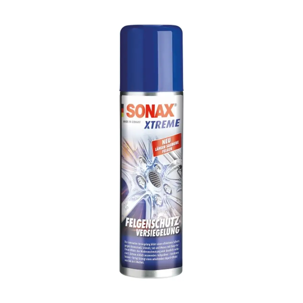 Sonax Xtreme FelgenSchutzVersiegelung 250ml vosak u spreju za felge osigurava vrhunsku zaštitu i održava naplatke vašeg vozila čistima i sjajnima. Ova inovativna formula stvara nevidljivi zaštitni sloj koji učinkovito odbija kočionu prašinu, prljavštinu i vodu, olakšavajući održavanje i štiteći felge od štetnih utjecaja.