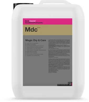 Koch Chemie Mdc Magic Dry & Care 20L pomoćno sredstvo za sušenje je inovativni visokotehnološki proizvod koji munjevito brzo stvara hidrofobni sloj na mokrom vozilu te na taj način uzrokuje 